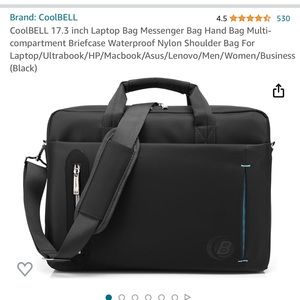 Cool bell unisex laptop 17.3 in bag